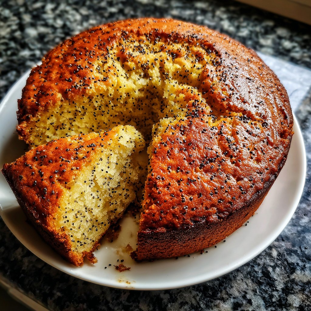 Zitronenkuchen mit Mohn