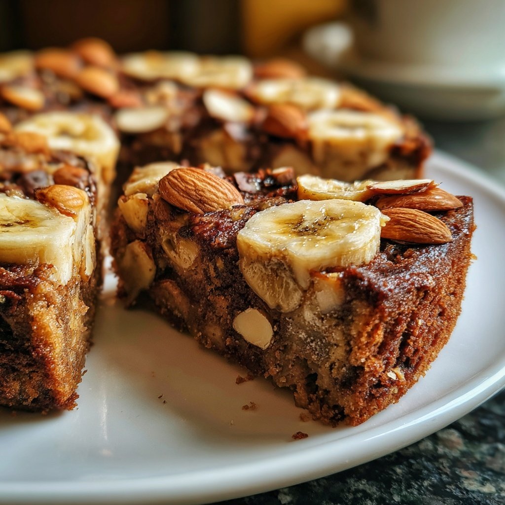 Bananenkuchen mit Mandeln und Kakao