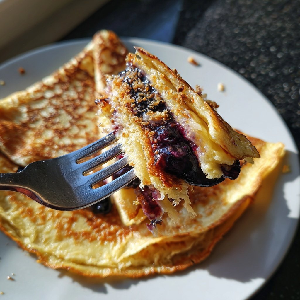 Pfannkuchen mit Heidelbeerquark