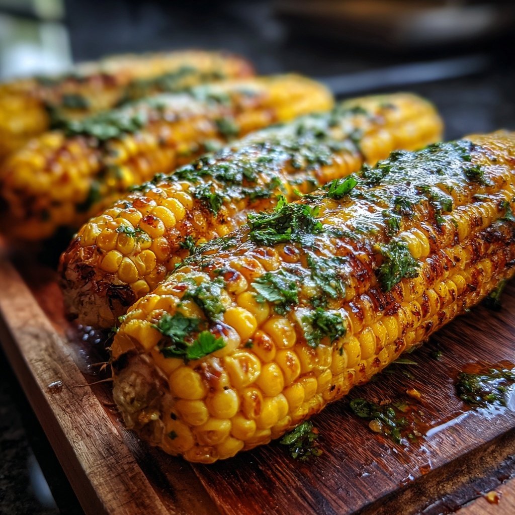 Ofen Maiskolben Mit Kräuteröl