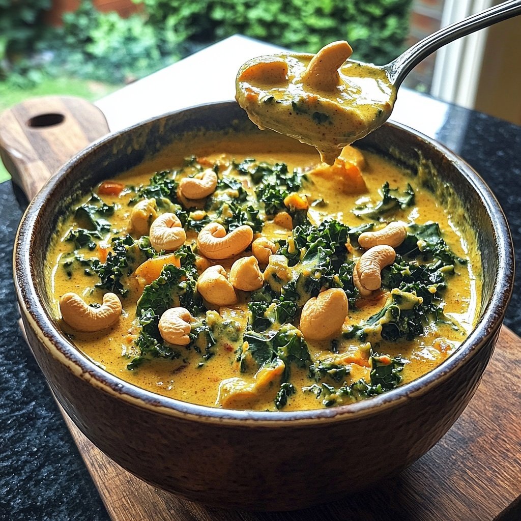 Veganes Grünkohlcurry mit Cashewkernen