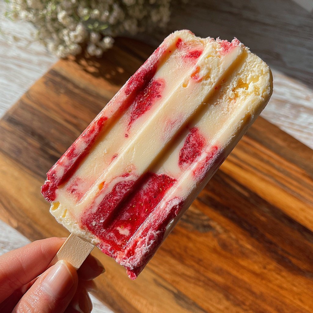 Vanille Erdbeer Eis Am Stiel