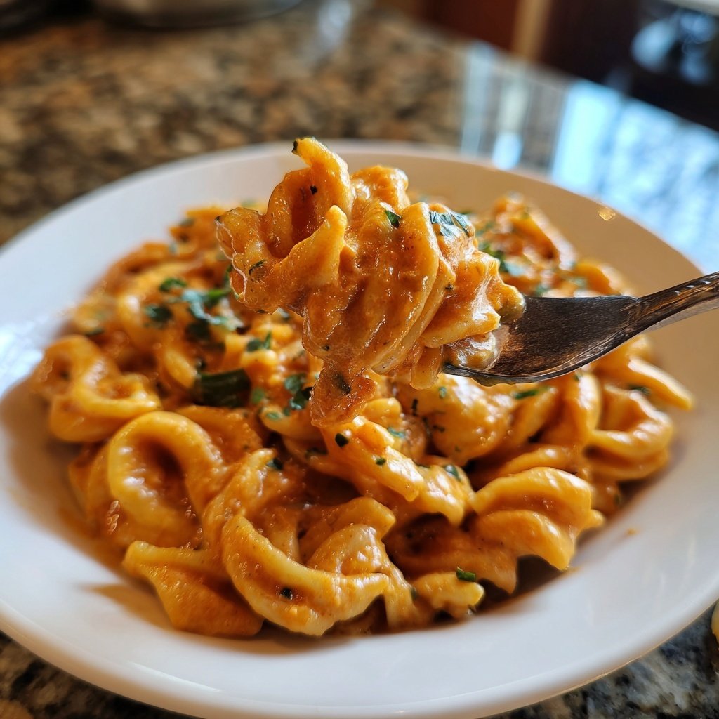 Pasta mit rosa Vodkasauce