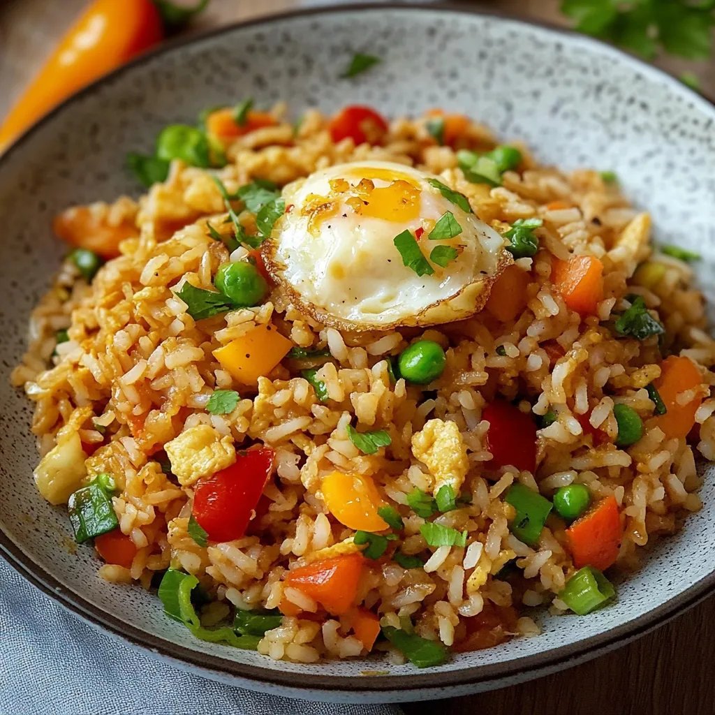 Gebratener Reis mit Ei und Gemüse - einfach & lecker!