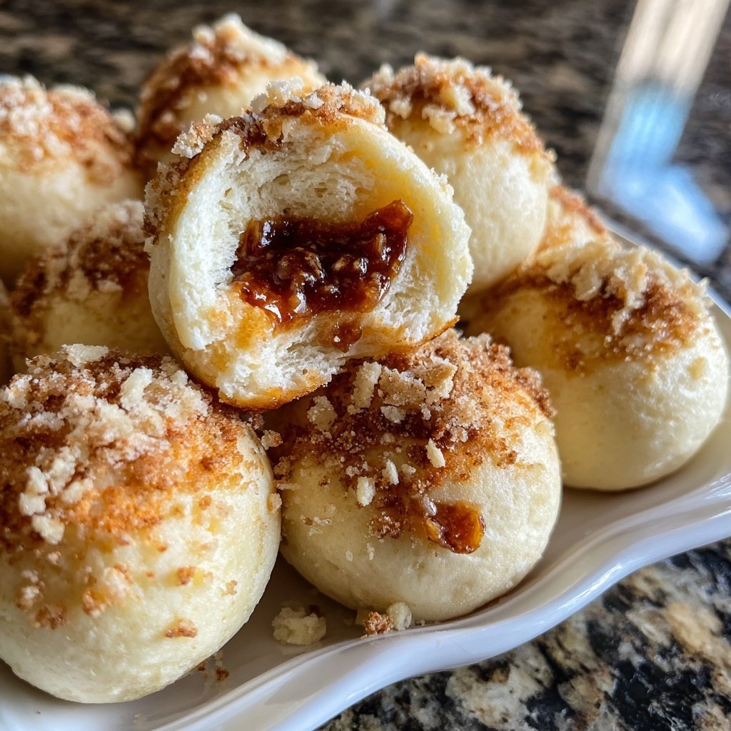 Quarkbällchen gefüllt mit Nougat